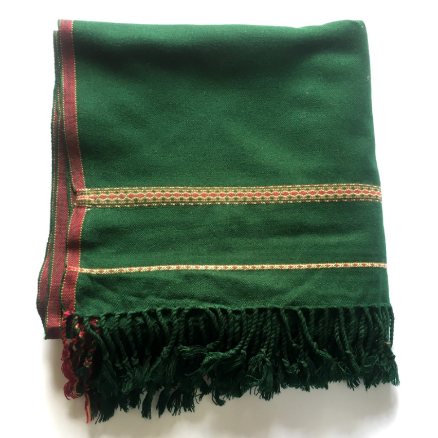 Green Pure Acro-Woolen Dhussa Shawl For Man SHL-030-2